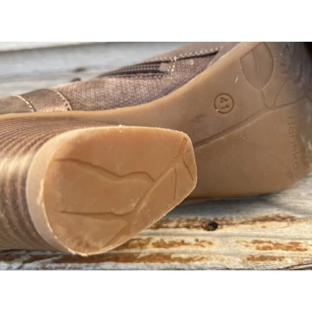 Dansko Marcia Women's 41 US 10.5-11 Brown Leather Ankle Booties Heeled